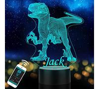 BayTec Gifts for Boys, Personalised Night Light for Kids, Children or Son, Custom Name Dinosaur Table Lamp, Bedroom Acrylic LED Gift for Birthday, Halloween, Christmas, New Year, Room Decor