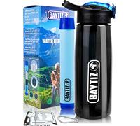 baytiz ® Water Filter Bottle + Purifier Straw - Cartridge With Charcoal Activated Reusable for Travel - Purification Filters for Traveling and Hydration Filtration Jugs Tablets Litre Filtered Jug Life