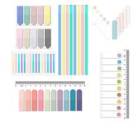 BAYTORY 1060 Sheets Transparent Sticky Index Tabs, Clear Sticky Notes Long Page Book Markers Tabs, Tape Flags for Book Annotation Tabs and Aesthetic School Stationary Supplies Planner Accessories