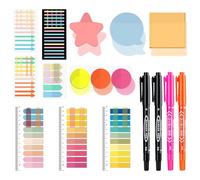 BAYTORY 1700 Sheets Transparent Sticky Notes, 4Pcs Double Maker Pens, See Through Clear Index Tabs, Self-Adhesive Translucent Memo Pads for Bible Accessories (Light Colors)