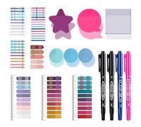 BAYTORY 1700 Sheets Transparent Sticky Notes, 4Pcs Double Marker Pens