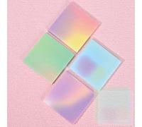 BAYTORY 200 Sheets Glitter Transparent Sticky Notes, 3 x 3 Clear Memo Pads, Waterproof Self-Stick Note, See Through Aesthetic Self-Adhesive Note for Bible Accessories (Multicolor Gradient)