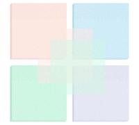 BAYTORY 200 Sheets Glitter Transparent Sticky Notes 3x3 inch, Clear Soft Pastel Memo Pads Waterproof Translucent Self-Stick Note, See Through Self-Adhesive Note for Office School (Pastel 76mm)