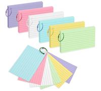 BAYTORY 300-Piece Colored Index Cards, Notecards 3x5 Lined, Multicolor Paper Binder Ring Easy Flip Flash Card, Study Memo Pads for Office School Suplplies(Multicolor)
