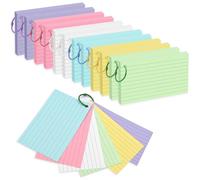 BAYTORY 600-Piece Colored Index Cards, Notecards 3x5 Lined, Multicolor Paper Binder Ring Easy Flip Flash Card, Study Memo Pads for Office School Supplies(Multicolor 600-Piece)