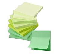 BAYTORY 640 Sheets Colored Sticky Notes, Gradient Memo Pads, Aesthetic Self-Stick Note, Self-Adhesive Sticky Note Easy to Post for Home Office School Supplies (Green)