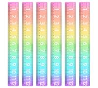 BAYTORY 6Pcs 12inch/30cm Plastic Straight Ruler, Transparent Gradient Color Rulers, Shatterproof Rainbow Color Measure Stationery with Centimeters, for School Classroom Student (12inch/30cm)