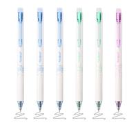 BAYTORY 6Pcs Fine Point Erasable Pens Black, 0.5mm Gel Ink Pen with Eraser for School Office Smooth Writing Crossword Puzzles (Black Ink)