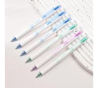 BAYTORY 6Pcs Fine Point Erasable Pens Blue, 0.5mm Gel Ink Pen with Eraser for School Office Smooth Writing Crossword Puzzles (Blue Ink)