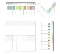 BAYTORY 700 Sheets Transparent Sticky Notes, Clear White Waterproof 3 x 3 inch See Through Memo Pad, Self-Adhesive Translucent Writable Index Tabs for Annotating Book, Office & School Study Supplies
