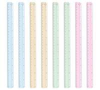 BAYTORY 8 Pcs Metal Rulers, Bulk Morandi Color Ruler, 30 cm/12 inch Aluminum Ruler for School Home Office (30 cm/12 inch)