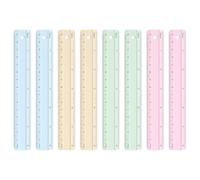 BAYTORY 8 Pcs Metal Rulers, Bulk Morandi Color Ruler, Small 15 cm/6 inch Aluminum Ruler for School Home Office (6 inch/15 cm)