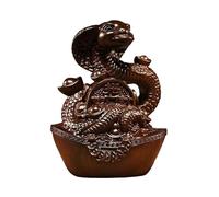 BaYuYPOO 2025 Snake Statue Small Wooden Chinese Feng Shui Snake Figurines 2025 Year of The Snake Gift Zodiac Snake Sculpture Home Office Tabletop Ornaments for Luck Success Wealth