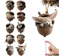 BaYuYPOO 2026 Forest Animal Ornaments Set of 10, Woodland Creatures Acrylic Christmas Tree Decorations with Pine Cone & Acorn, Hanging Pendant for Holiday Home Decor