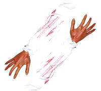 BaYuYPOO 2PCS Halloween fake arm, 22 Inch Severed Fake Arm with Plaid Cloth Sleeve Soft Realistic Halloween Body Parts Scary Halloween Fake Body Parts for Party Décor & Costume Accents