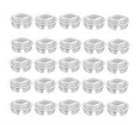 BaYuYPOO 50-Pack Triple Compartment Condiment Containers with Lids - Reusable 3-Grid BPA-Free Plastic Snack Boxes for Sauces, Fruits, Nuts, Travel, Office & On-the-Go Meals (4.29x4.29x1.36)