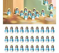 BaYuYPOO 50 Packs Little Jesus Figures Tiny Mini Jesus Figurines in Bulk Little Virgin Mary Figurines Classic Religious Christ Savior Jesus Decor Gifts for Sunday Easter Eggs Stuffers Baptism