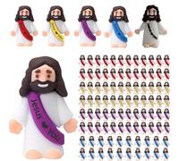 BaYuYPOO 50 Pcs Mini Jesus Figures - Easter Jesus Loves You Toys for School, Party Favors & Easter Egg Stuffers