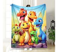 BaYuYPOO Cute Smiling Dinosaurs HD Digital Print Flannel Blanket, Soft Funny Throw Dinosaurs Blanket Party Decorations, Lightweight Colorful Dinos Print Gift for Kids Boys Girls Birthday Christmas