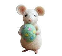 BaYuYPOO Easter Needle Felt Mouse Ornaments, Charming Handmade Easter Felt Mice Figurines, Cute Animal Figurine for Easters Basket Filler, Spring Festive Home Decoration