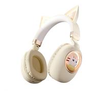 BaYuYPOO Kids Headphones Cat Ear - Bluetooth 5.3 Over-Ear Noise Cancelling Headphones with Microphone LED Lights Up 85dB Safe Volume Limit Wireless or 3.5mm Wired USB C for Travel iPad Tablet