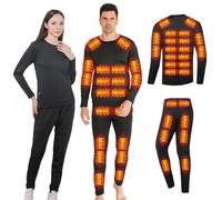 BaYuYPOO Men Women Heated Thermal Underwear Set USB Charge 42 Zone Intelligent Heated Cold Winter Thermal Underwear for Skiing