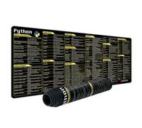 BaYuYPOO Python Commands Shortcuts Mouse Pad, Extended Large Cheat Sheet Mousepad Pc Office Spreadsheet Keyboard Mouse Mat Non-slip Stitched Edge Keyboard Shortcut Mouse Pad Excel Cheat Sheet