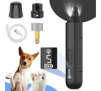 BaYuYPOO Whisper Quiet Dog Nail Grinder, 5-Speed Cordless with LED Light & 1200mAh Battery, Safe Pet Nail Clipper for Cats and Dogs