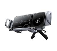 BaYuYPOO Wireless Charging Rotating Car Mount, 15W Dual-Coil Wireless Car Charger, One-Click Rotation, Universal Phone Holder for Car Dashboard