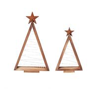 BaYuYPOO Wooden Christmas Tree with LED Lights Christmas Decorations, Modern Triangle Farmhouse Tabletop Christmas Indoor Rustic Décor for Home Office Indoor Outdoor Holiday Decoration