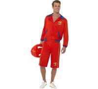 Smiffy's Adult Men's Baywatch Beach Men's Lifeguard Costume, Jacket And Long -