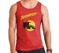 Baywatch Lifeguard Tower Sunset Men's Vest Red