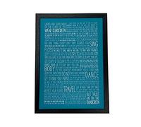 Baz Luhrmann (Lurman) WEAR SUNSCREEN - Typography Print (A5 Unframed)