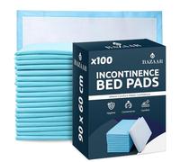 Bazaar 100 x Disposable Incontinence Bed Pads 90 x 60cm - Highly Absorbent Waterproof Bed Sheets for Adults, Elderly, Children & Babies - Bed Wetting Sheets & Bed Protectors for Mattress, Sofa & Chair