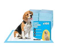 Bazaar 100 x Large Puppy Pads 60x60cm | Highly Absorbent Dog Training Pads | Puppy Training Pads Disposable | 5-Layer Leak-Proof, Quick-Dry Dog Pads with Odour Neutraliser for Puppies, Dogs & All Pets.
