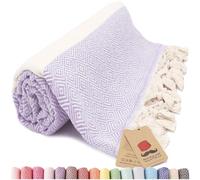 Bazaar Anatolia Turkish Beach Towel 100% Cotton Bath Towels Oversized Quick Dry Boho Farmhouse Decor Sheets Bathroom Towels Sand Free Camping Blanket Lavender - 180x100cm - Diamond Lilac