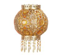 Bazaar Moroccan Jewelled Silver Easy Fit Ceiling Lamp Shade with Bulb ValueLights Metallic Gold One Size