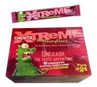 Bazaarist Chewits Xtreme Sour Cherry Chews, Vegetarian Friendly, No Artificial Colours, 24 Pack Box, 34g Each