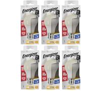 BAZAARIST, Energizer LED GLS Light Bulb B22 Bayonet Cap, 4.2W (40W Equivalent), Warm White 2700K, 470 Lumens, Non-Dimmable, Opal Finish, E Energy Rated - Pack of 6