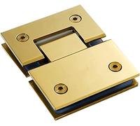 BAZAC Heavy Duty Shower Glass Door Hinge Clamp, Bathroom, Pivot Hinges, Brushed Gold Shower Glass Door Clip, -180 Degree