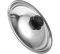 BAZAC Stainless Steel Pot Lid Portable Oven Round Griddle Universal Lids Frying Pan Lid Pan Lids for Frying Pans Metal Pot Cover Metal Pan Lid Universal Pans Lid Metal Lid for Pots Wok-38CM