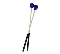 BAZEITFLOW 1 Pair Blue Medium Yarn Marimba Mallets with Beech Handle Durable Percussion Sticks for Xylophone Glockenspiel and Indoor Outdoor Use