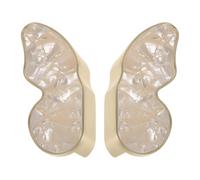 BAZEITFLOW 1 Pair Butterfly Cabinet Handles Large Shell White Zinc Alloy Pulls for Wardrobe, Drawer, Cupboard Doors, Suitable for Bedroom Furniture and Pantry Cabinets