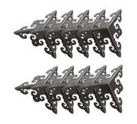 BAZEITFLOW 10 Pcs Vintage Iron Metal Corner Protectors for Jewelry Boxes Cabinet Edge Safety Guards Three-Sided Design Shock-Resistant Box Corner Brackets