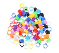 BAZEITFLOW 100 Pcs Plastic Pigeon Foot Ring Identification Leg Bands 10mm Mixed Colors Pigeon Supplies for Racing and Breeding Birds
