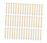 BAZEITFLOW 100 Pcs Pure Brass Decorative Nails Round Head Vintage Gold Finish for Furniture Hinges and DIY Wooden Boxes Antique Style Fastening Pins for Home Carpentry