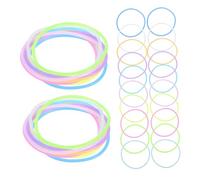 BAZEITFLOW 100pcs Glow Dark Silicone Wristbands High-strength Binding Colorful Luminous Hair Bands for Parties Concerts Sports Night Events