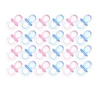 BAZEITFLOW 100pcs Mini Acrylic Pacifiers 50 Pink 50 Blue Newborn Party Favors Shower Pacifier Figurines for Table Decorations and Gender Neutral Shower Games