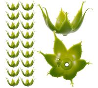 BAZEITFLOW 100Pcs Plastic Artificial Flower Calyxes DIY Receptacle Sepals for Craft Bouquet Making Plastic Material with Stem for Easy Flower Arrangement and Soap Decoration Supplies