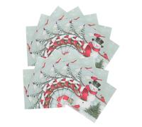 BAZEITFLOW 100Pcs Xmas Paper Napkins with Christmas Snowman Print Party Tissues for Holiday Table Decor Premium Quality Serviettes for Festive Dining and Celebration